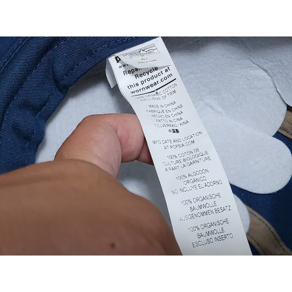 PATAGONIA - Maclure Hat P-6 Label 5 Panel Stone Blue Organic Cotton Outdoor OSFM - Picture 6 of 10